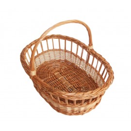 Oval wicker basket with clamp