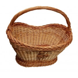 White wicker basket with flower