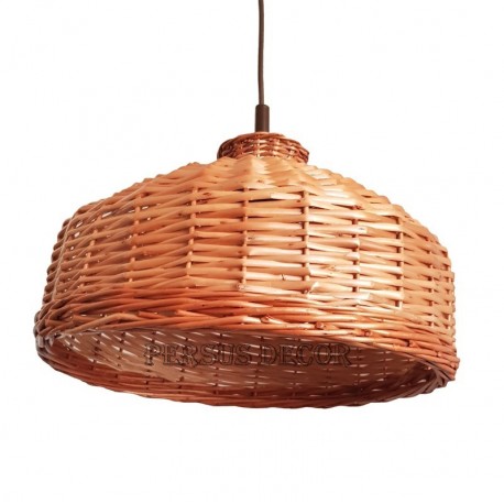 Lustra / abajur din rachita rotund cu guler Lustra din rachita cu guler. Lustra din rachita sa poate monta lipita de tavan pentr