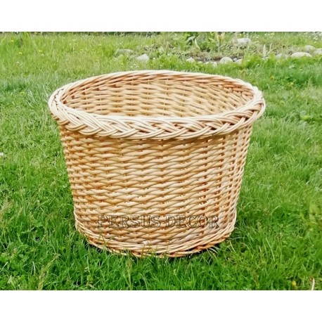 Cos din rachita rotund cu bordura